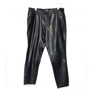 Maurices Black Faux Leather Straight Leg Pants